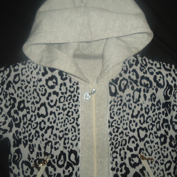 NEW JUICY ANIMAL LEOPARD GRAY BLACK WARM JACKET 14